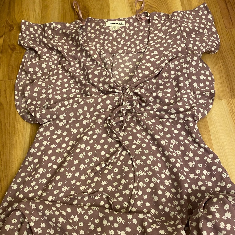 Purple dress with cinch